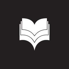 3d flat book geometric design edcuation logo vector