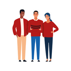 Fototapeta premium cartoon friends standing icon, colorful design