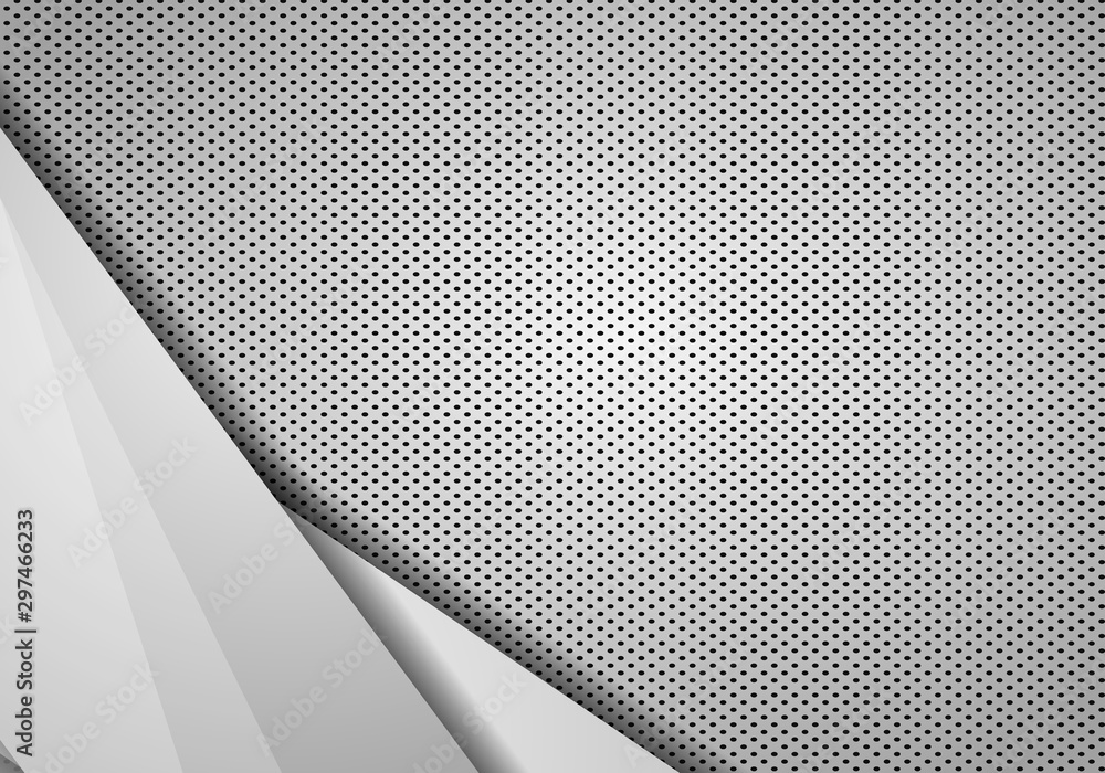 Poster abstract background overlap dimension grey vector. metallic modern white frame design innovation con