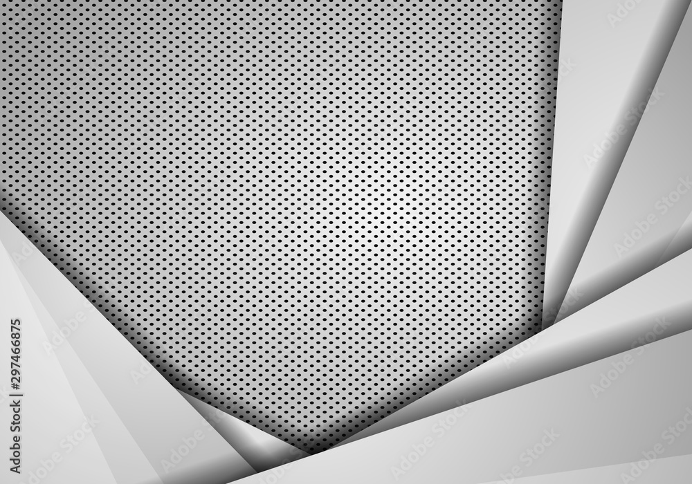 Aufkleber abstract background overlap dimension grey vector. metallic gray frame layout modern tech design tem
