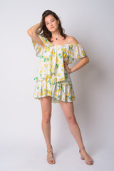 Full body shot of young beautiful woman