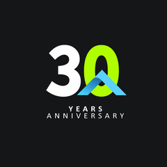 30 Year Anniversary Vector Template Design Illustration