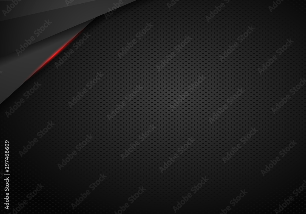 Aufkleber abstract black with red frame template layout design tech concept background - vector