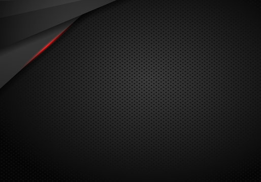 abstract black with red frame template layout design tech concept background - Vector
