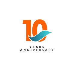 10 Year Anniversary Vector Template Design Illustration