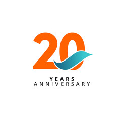 20 Year Anniversary Vector Template Design Illustration