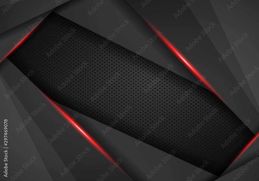 Aufkleber abstract metallic red black frame layout design tech innovation concept background