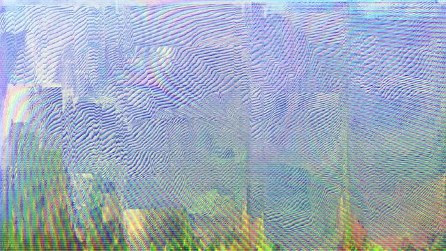 visible pixelated surface of the screen, 3d colors, diffractions, damages, loop