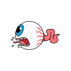 Cartoon Screaming Eyeball Vector Illustration