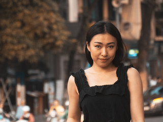 young woman in the city