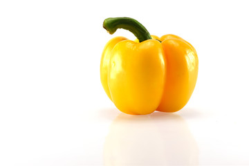 Closeup  fresh  Red, Yellow, Green, bell pepper or sweet pepper or capsicum  isolate on  white background with clipping path ,raw food ingredient concept.