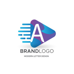 Premium Vector A Logo in Gradation color variations. Beautiful Logotype design for luxury company branding. Elegant identity design in blue