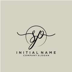 SP Initial handwriting logo with circle template