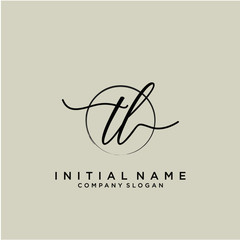 TL Initial handwriting logo with circle template