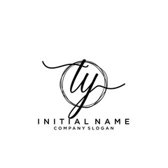 TY Initial handwriting logo with circle template