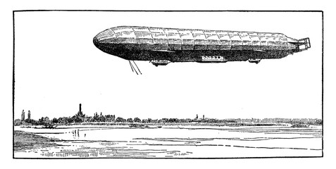 Zeppelin, vintage illustration. © Morphart