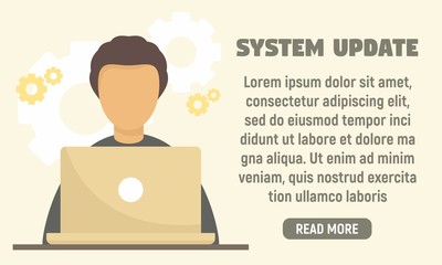 Last system update concept banner. Flat illustration of last system update vector concept banner for web design