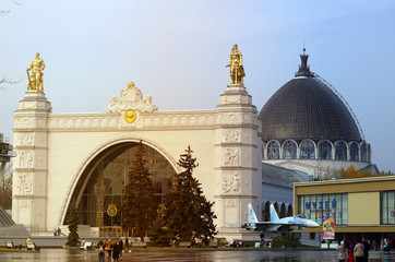 Naklejka premium Photo of the beautiful pavilion of Cosmonautics in Moscow