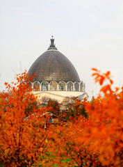 Obraz premium Photo of the beautiful pavilion of Cosmonautics in Moscow