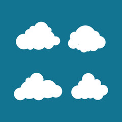 Cloud icon Set of silhouette in flat style. Collection of cloud icon , shape, label, symbol. Graphic element vector. Sky vector design element for logo, web and print. Illustration.