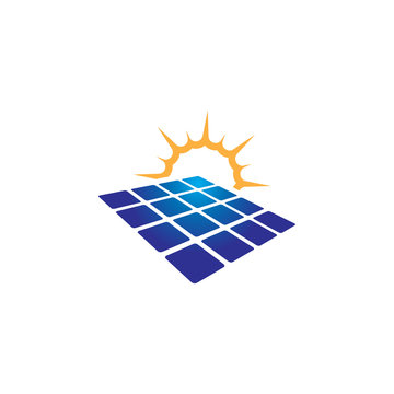Solar panel icon design template vector isolated