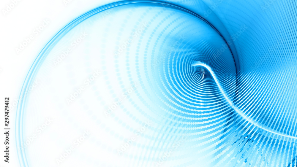 Poster abstract white and blue background. fractal graphics series. composition of glowing lines and mosaic