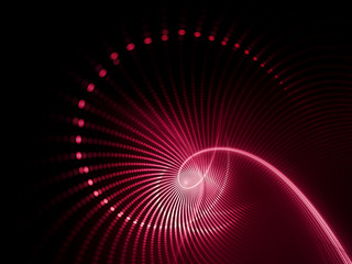 Abstract red and black background. Fractal graphics series. Composition of glowing lines and mosaic halftone effects. 3d illustration.