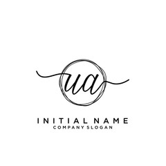 UA Initial handwriting logo with circle template