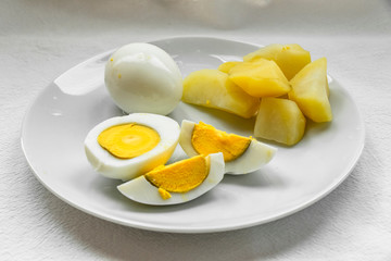 Italian Cuisine Boiled Eggs Broccoli Potatoes Boiled Photo Still Life