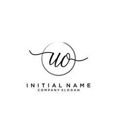 UO Initial handwriting logo with circle template