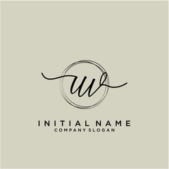 UV Initial handwriting logo with circle template