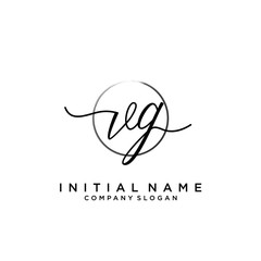 VG Initial handwriting logo with circle template