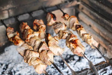 pork meat on the grill