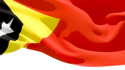 Democratic Republic of Timor waving national flag. 3D illustration