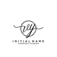 VY Initial handwriting logo with circle template