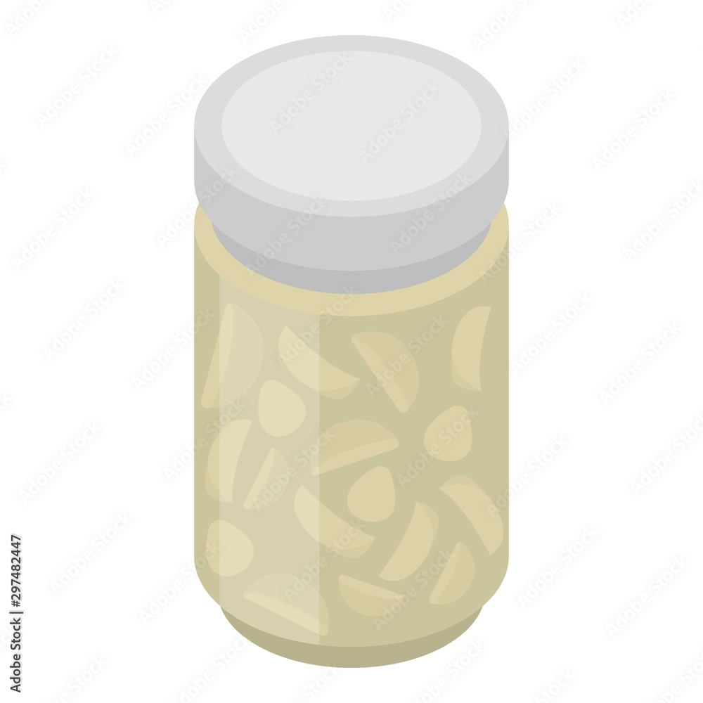 Aufkleber garlic in jar icon. isometric of garlic in jar vector icon for web design isolated on white backgrou