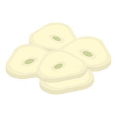 Slice of garlic icon. Isometric of slice of garlic vector icon for web design isolated on white background