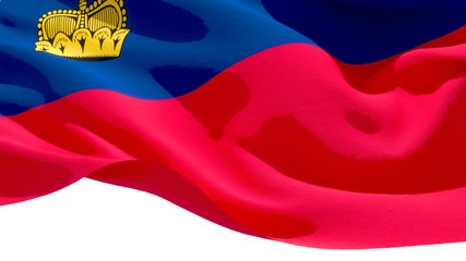 Naklejka premium Principality of Liechtenstein waving national flag. 3D illustration