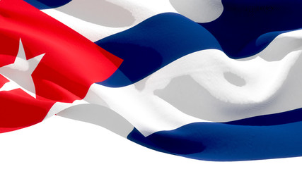 Republic of Cuba waving national flag. 3D illustration