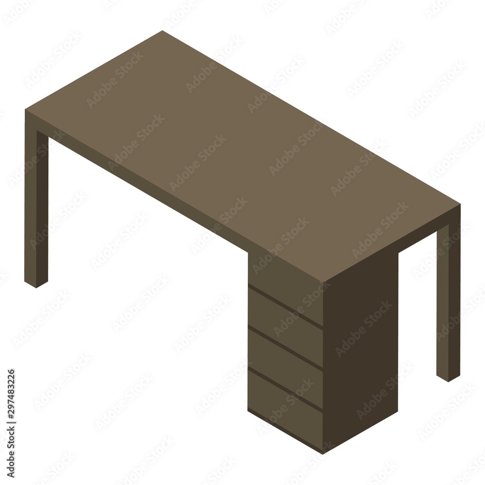 Aufkleber office desktop icon. isometric of office desktop vector icon for web design isolated on white backgr