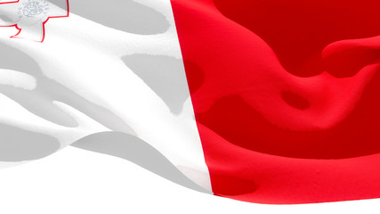 Republic of Malta waving national flag. 3D illustration