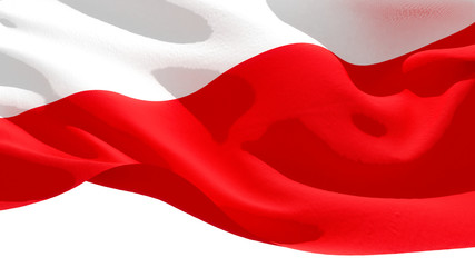 Republic of Poland waving national flag. 3D illustration
