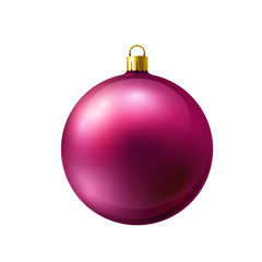 Crimson christmas ball made of frosted glass isolated on white background