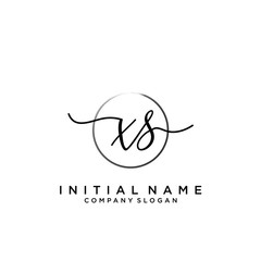 XS Initial handwriting logo with circle template