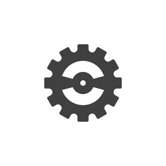 Gear wheel vector icon. Cogwheel filled flat sign for mobile concept and web design. Cog gear glyph icon. Symbol, logo illustration. Vector graphics
