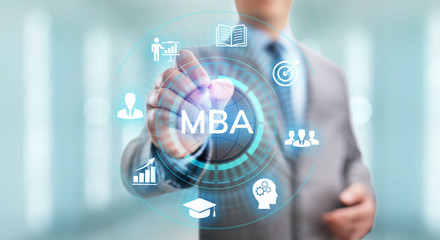 Fototapeta na wymiar MBA Master of business administration Education concept.