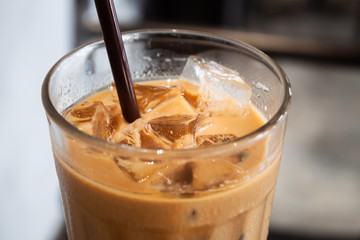 Iced coffee in coffee shop