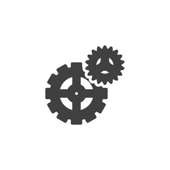 Gear wheel vector icon. Cogwheel filled flat sign for mobile concept and web design. Cog gear glyph icon. Symbol, logo illustration. Vector graphics