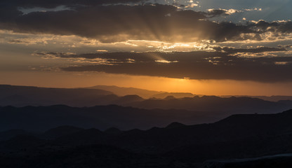 sunset in the highlands of Lalibela, Ethiopia