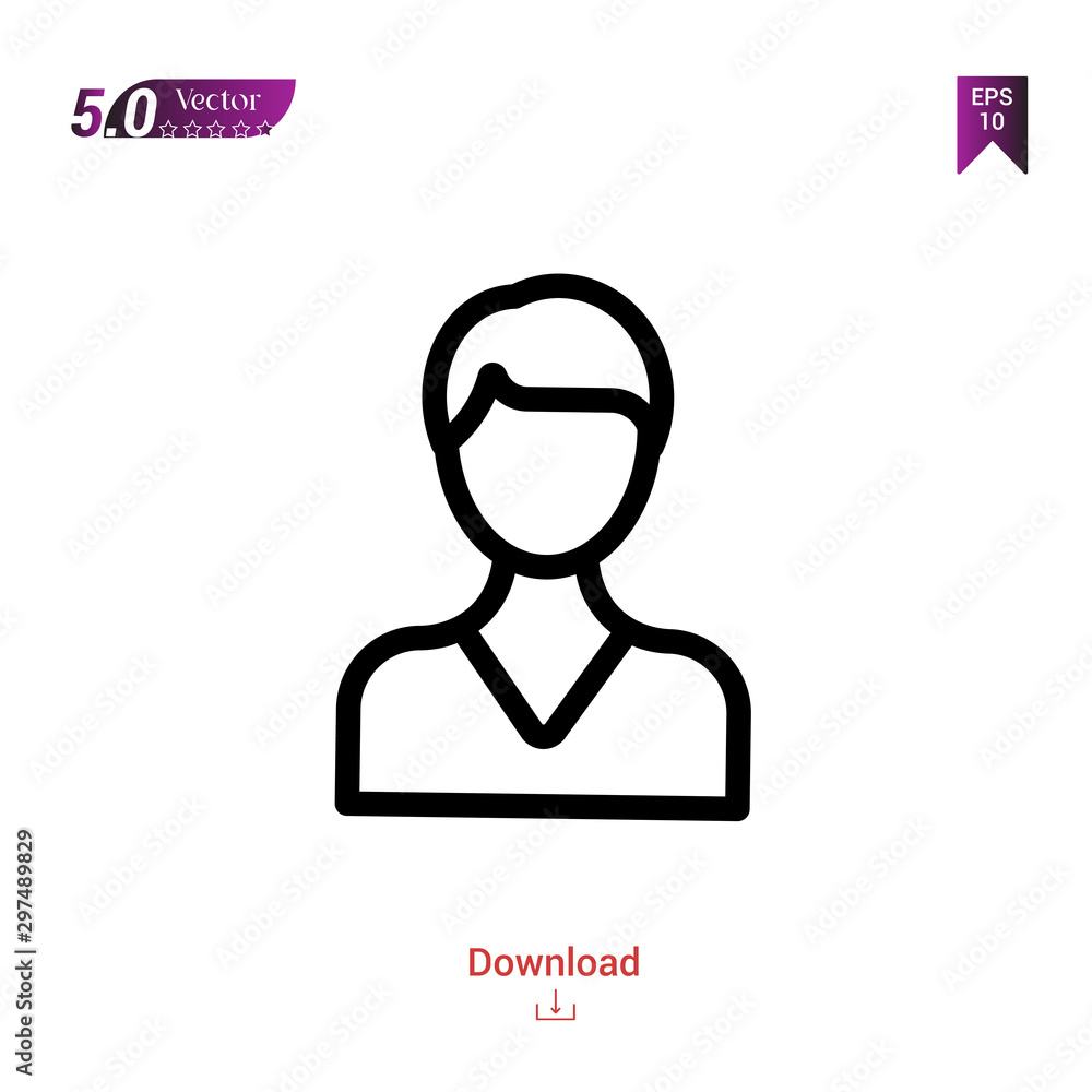 Poster outline black user icon. user icon vector isolated on white background. miscellaneous-elements. grap